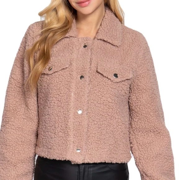 Active USA Jackets & Blazers - Active USA Women's Teddy Jacket in Dusty Rose